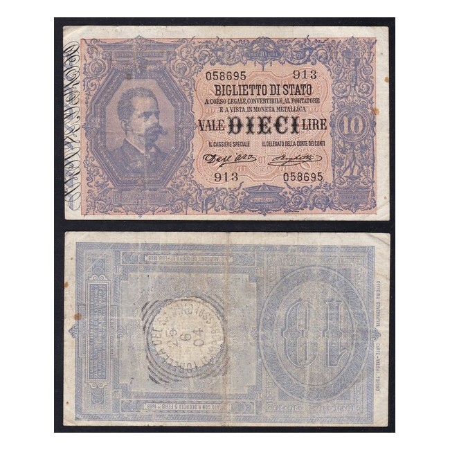 Biglietti di Stato 10 Lire 1892