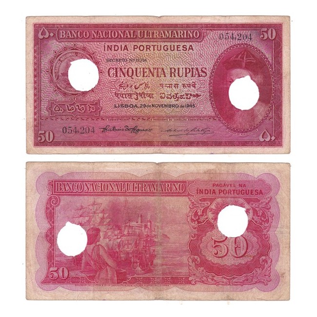 India portoghese 50 Rupias 1945