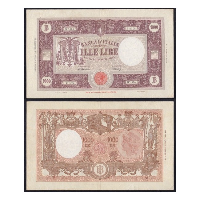 Biglietti di banca 1.000 Lire 1946 Grande "M" B.I.