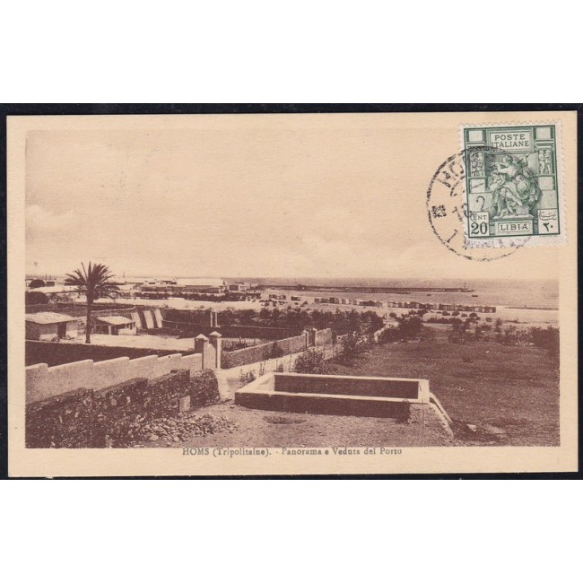 Tripolitania 1932 - Homs panorama e veduta del porto