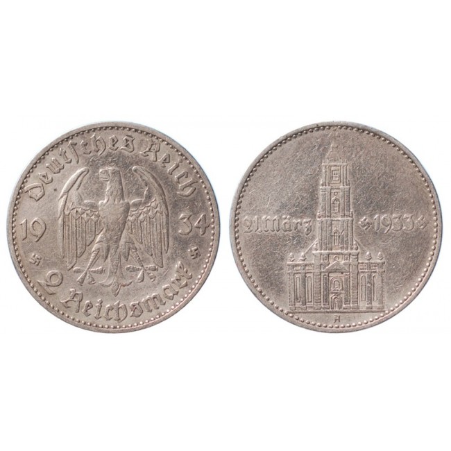 Germania Terzo Reich 2 Reichsmark 1934