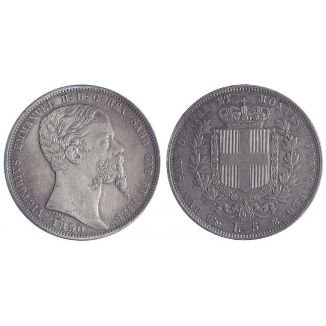 Vittorio Emanuele II - 5 Lire 1850