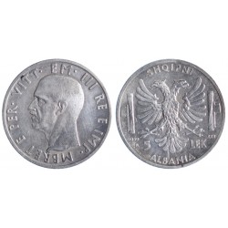 Albania 10 - 5 Lek 1939 XVII