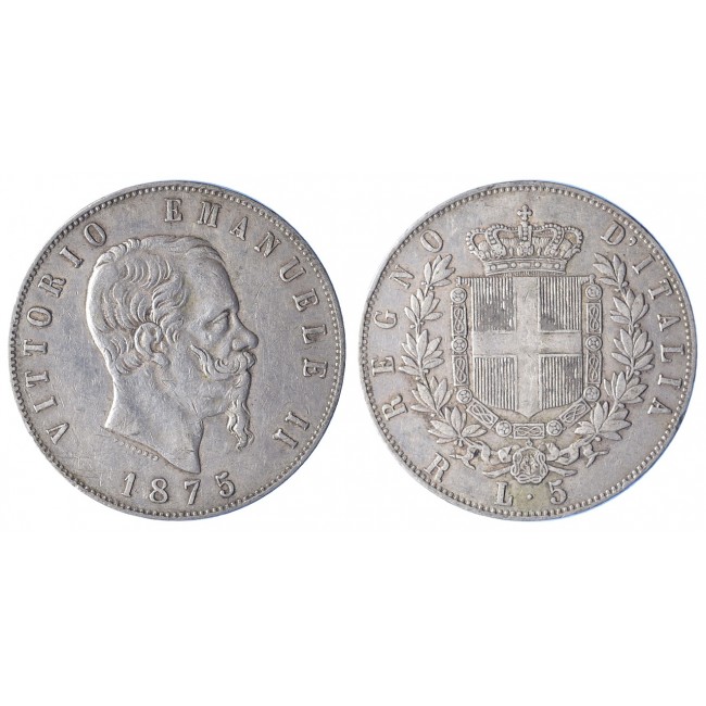 5 Lire 1875  Zecca di Roma