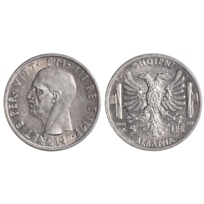 Albania 5 Lek 1939 XVII