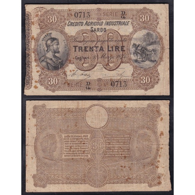 Credito Agricolo Industriale Sardo 50 Lire 1874