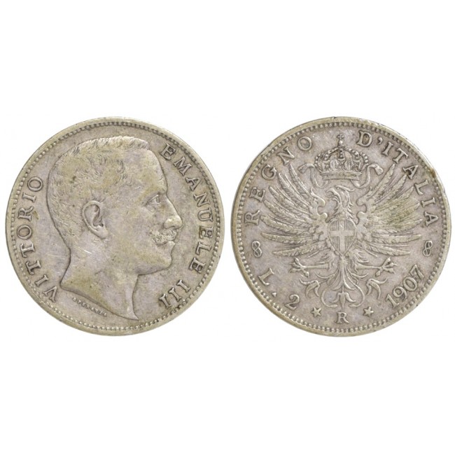 2 Lire 1907 Aquila Sabauda