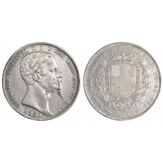 Vittorio Emanuele II - 5 Lire 1850