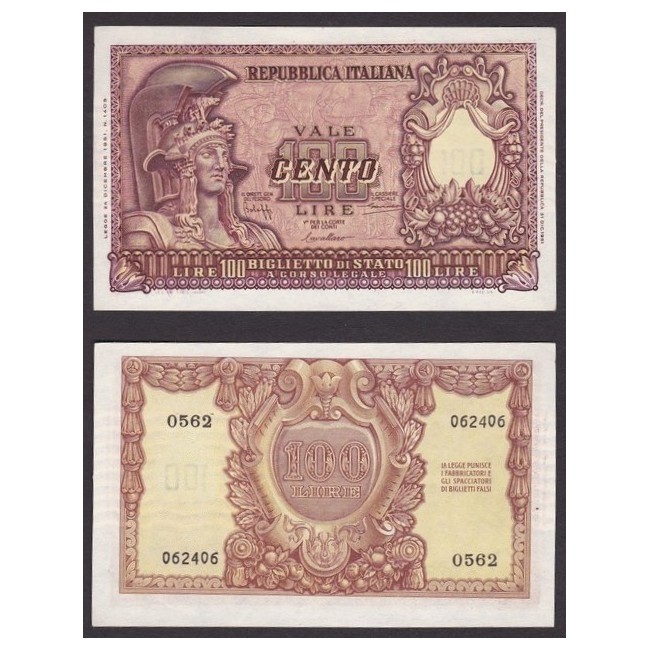 100 Lire 1951 Italia elmata