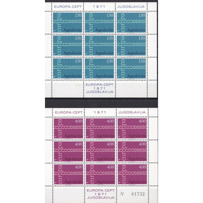 Jugoslavia 1971 - 2 Minifogli - Europa