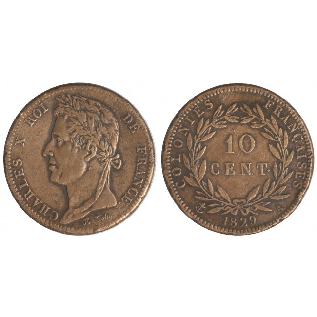 Francia monetazione per le colonie 10 Centimes 1829