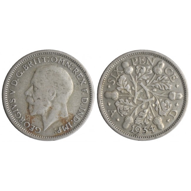 Gran Bretagna 6 Pence 1934