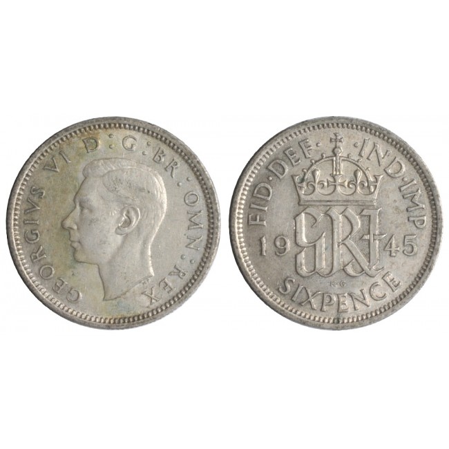 Gran Bretagna 6 Pence 1945