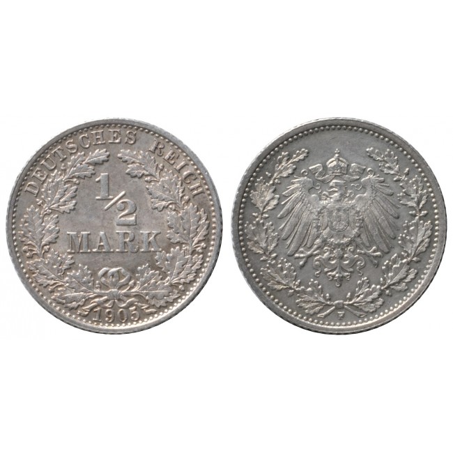 Germania Impero 1/2 Mark 1905