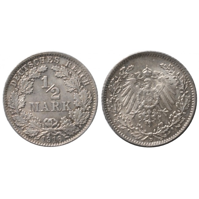 Germania Impero 1/2 Mark 1916