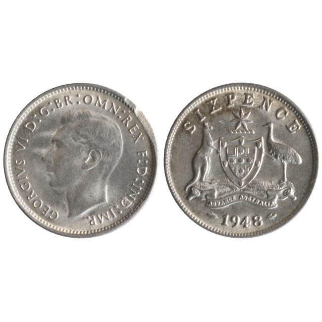 Australia Six Pence 1948