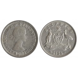 Australia Six Pence 1956