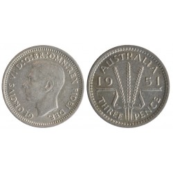 Australia Three Pence 1951