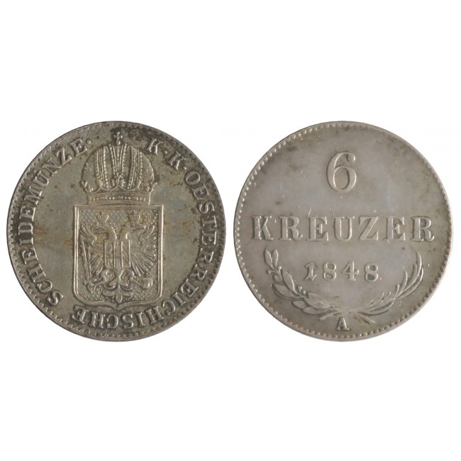 Austria 6 Kreuzer 1848