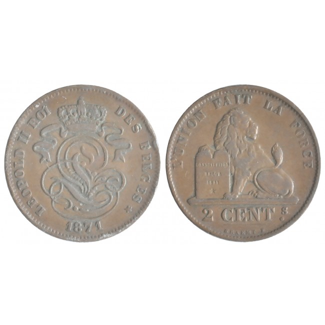 Belgio 2 Centimes 1871