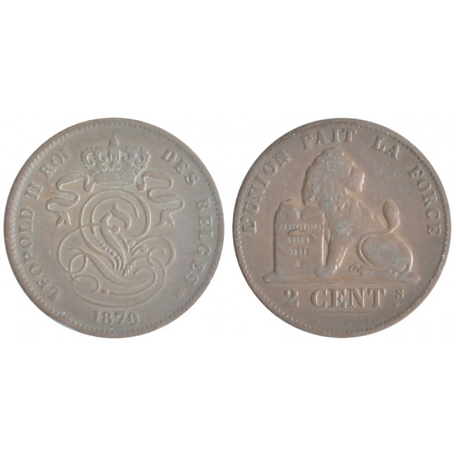 Belgio 2 Centimes 1870