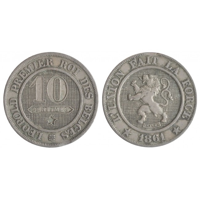 Belgio 10 Centimes 1861