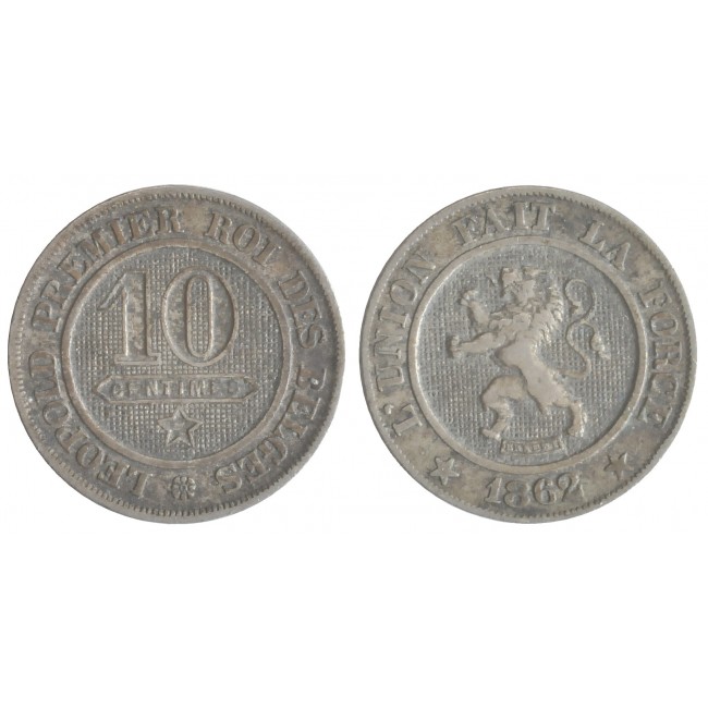 Belgio 10 Centimes 1862