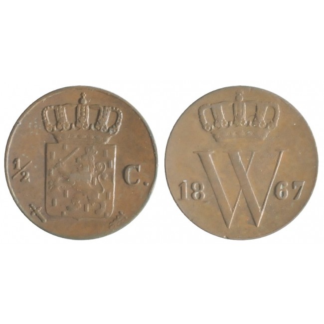 Paesi Bassi 1/2 Cent 1867