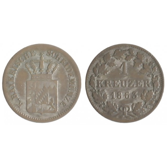 Germania Baviera 1 Kreuzer 1863