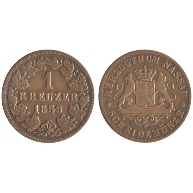 Germania Nassau 1 Kreuzer 1859