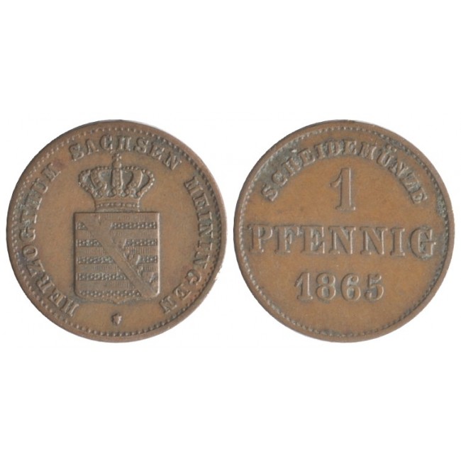 Germania Saxe Meiningen Pfennig 1865